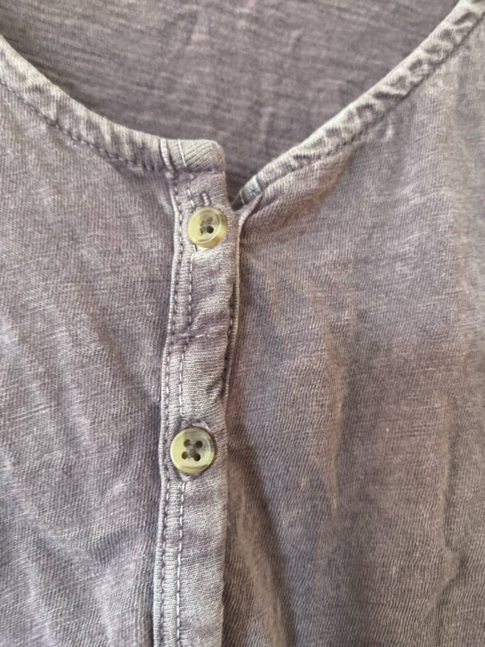 Lucky Brand Boho Peplum Top XL Purple Washed Cotton Button  Front Babydoll XL - Picture 3 of 9